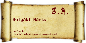 Bulyáki Márta névjegykártya